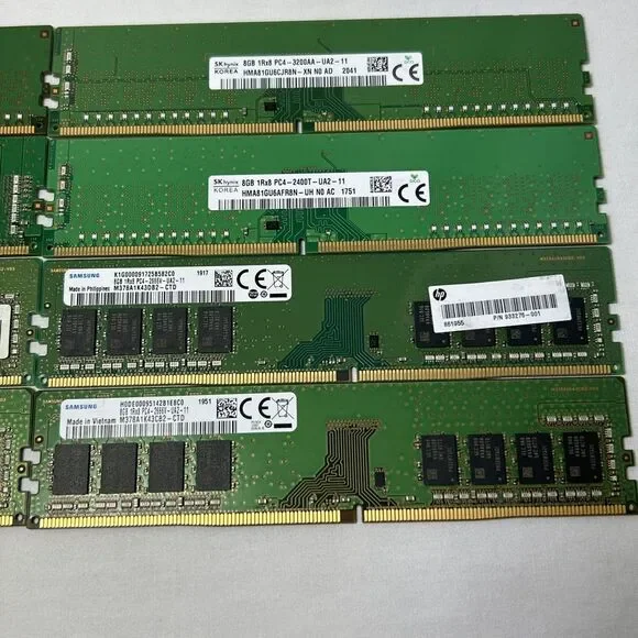 64GB (8X8GB) 1RX8 PC4 DDR4 PC Memory Ram Samsung SK Hynix